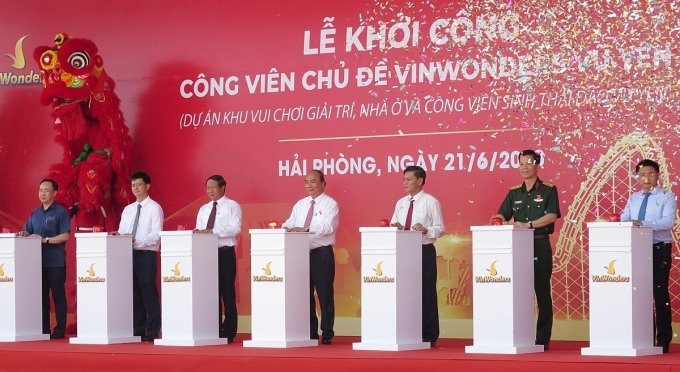 Công viên Vinwonders Vũ Yên được khởi công vào 21/6/2020 với sự tham dự của Thủ tướng Nguyễn Xuân Phúc