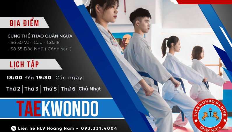 Lớp học võ Taekwondo cho người lớn ở Hà Nội