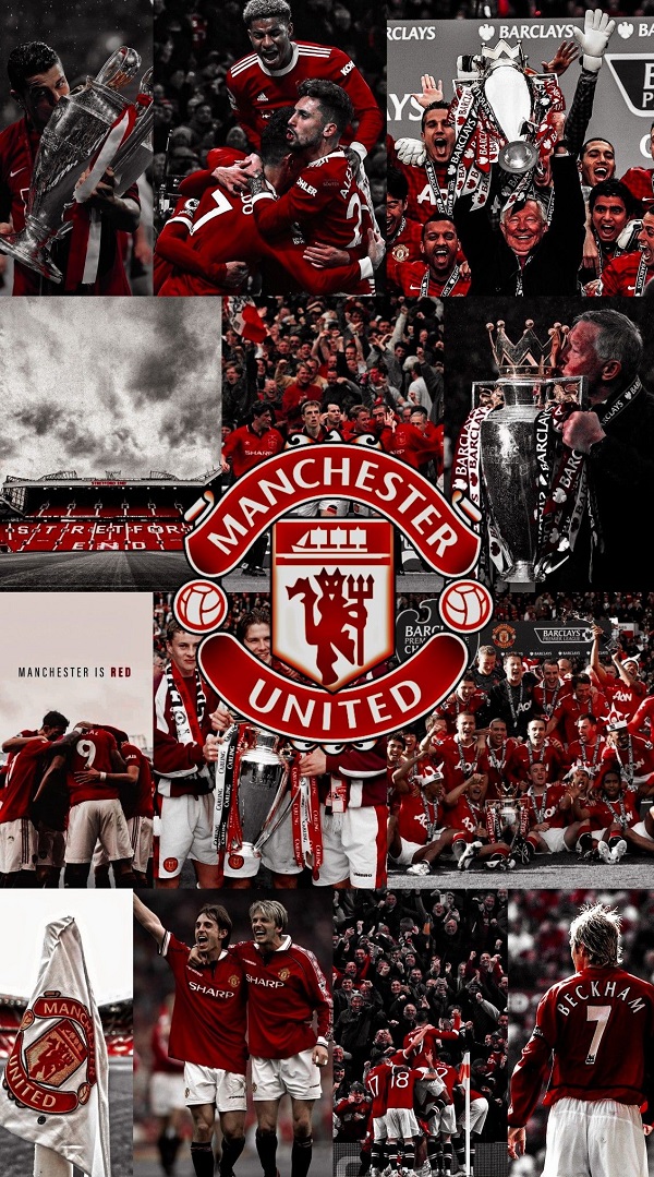 Manchester United Logo Wallpaper for iPhone 8 Plus